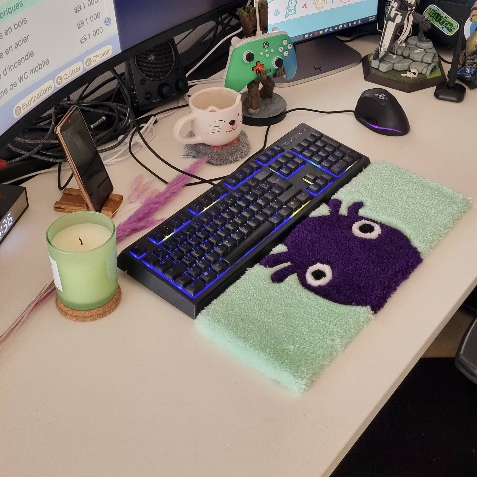 Tapis repose poignet clavier Pikmin Violet
