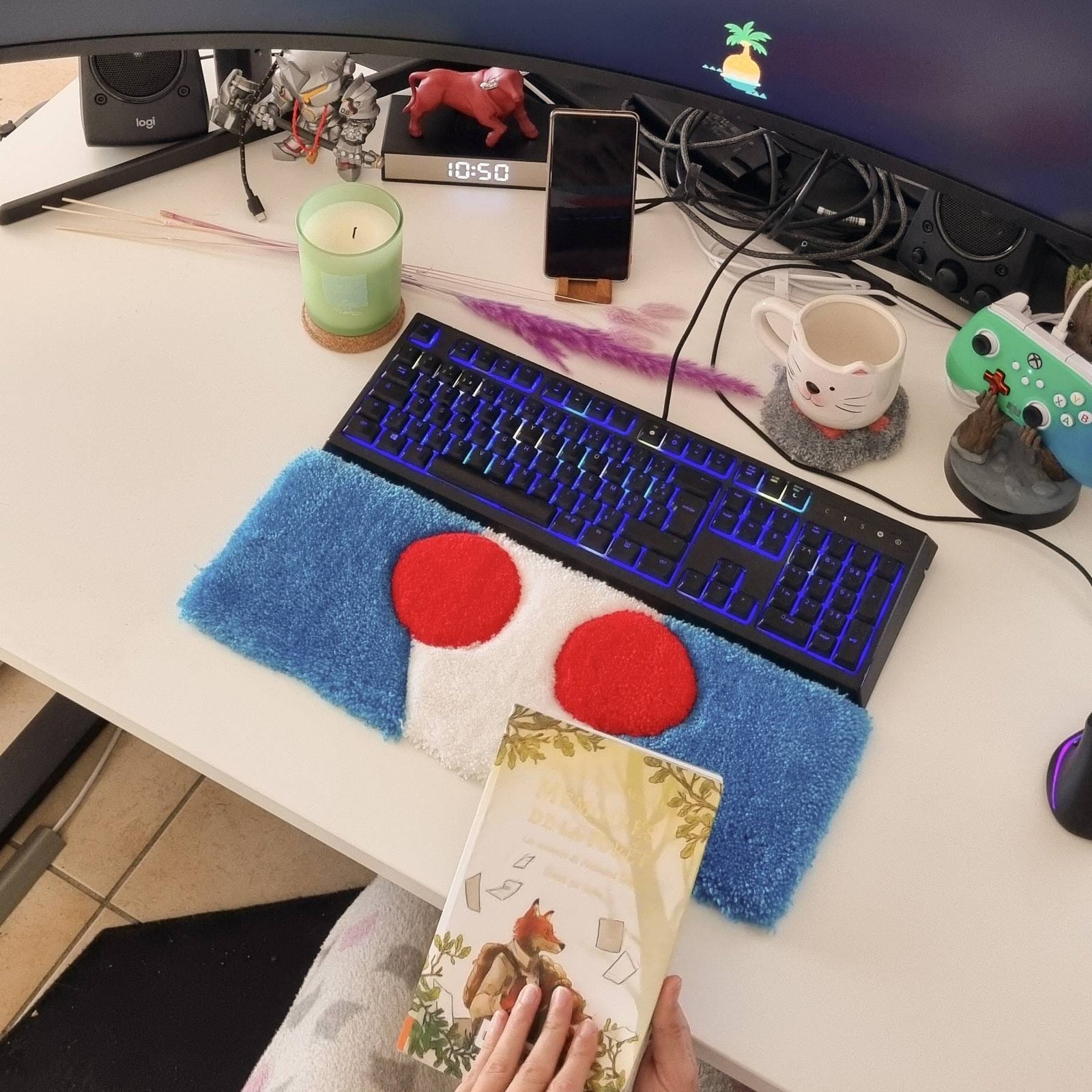Tapis repose poignet clavier Pikmin Blanc